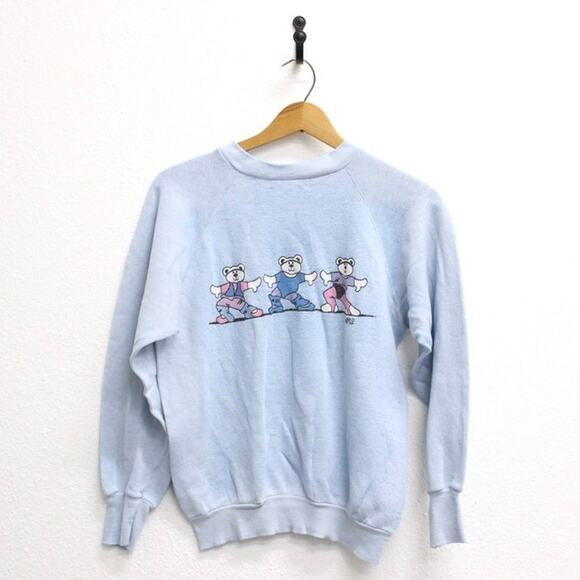 Vintage Teddy Bear Aerobics Sweatshirt Small - Picture 1 of 6